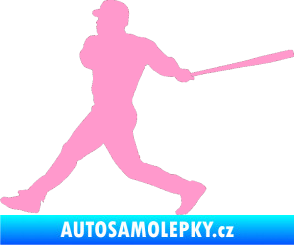 Samolepka Baseball 002 levá světle růžová