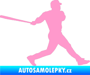 Samolepka Baseball 002 pravá světle růžová