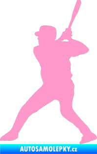 Samolepka Baseball 003 levá světle růžová