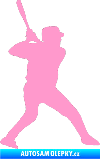 Samolepka Baseball 003 pravá světle růžová