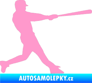 Samolepka Baseball 004 pravá světle růžová