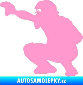 Samolepka Baseball 005 levá světle růžová