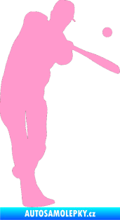 Samolepka Baseball 012 pravá světle růžová