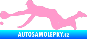 Samolepka Baseball 015 levá světle růžová
