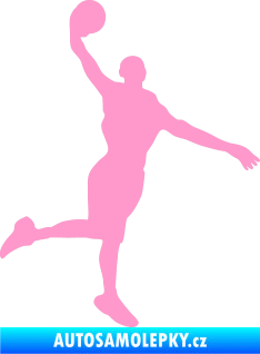Samolepka Basketbal 012 pravá světle růžová