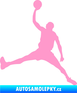 Samolepka Basketbal 016 levá světle růžová