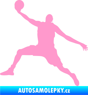 Samolepka Basketbal 002 levá světle růžová