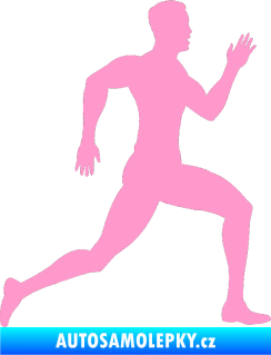 Samolepka Běžec 003 pravá světle růžová