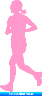 Samolepka Běžkyně 001 levá jogging světle růžová