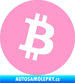 Samolepka Bitcoin 001 světle růžová