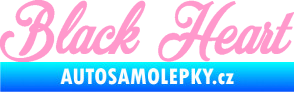Samolepka Black Heart nápis světle růžová