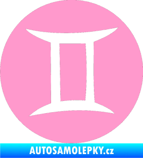Samolepka Blíženci 001 - horoskop světle růžová