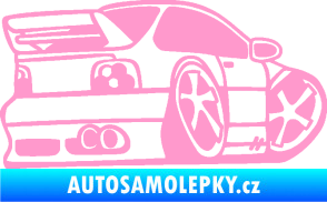 Samolepka BMW e46 karikatura pravá světle růžová