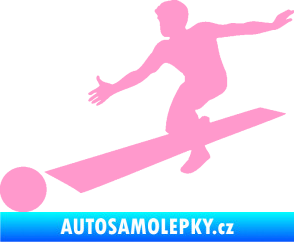 Samolepka Bowling 001 levá světle růžová