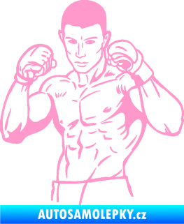 Samolepka Boxer 003 levá světle růžová