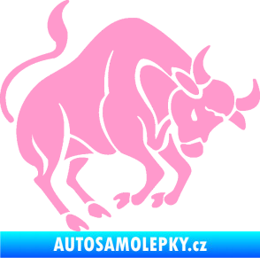 Samolepka Býk zvěrokruh 004 pravá světle růžová