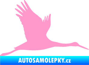 Samolepka Čáp 002 pravá světle růžová
