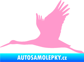 Samolepka Čáp 002 levá světle růžová