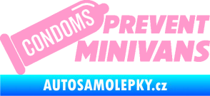Samolepka Condoms prevent minivans světle růžová
