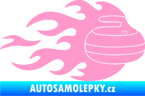 Samolepka Curling 005 pravá kámen světle růžová