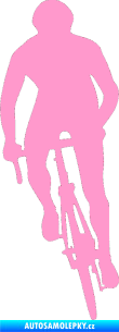 Samolepka Cyklista 006 levá světle růžová