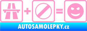 Samolepka Dálnice + konec omezení rychlosti = jízda světle růžová