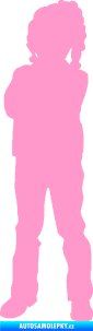 Samolepka Děti silueta 009 levá holčička světle růžová