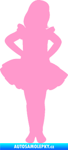 Samolepka Děti silueta 011 pravá holčička tanečnice světle růžová