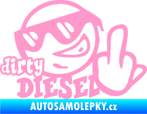 Samolepka Dirty diesel smajlík světle růžová