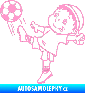 Samolepka Dítě v autě 022 levá fotbalista světle růžová