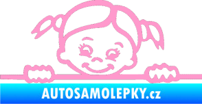 Samolepka Dítě v autě 030 levá malá slečna hlavička světle růžová
