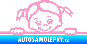 Samolepka Dítě v autě 030 pravá malá slečna hlavička světle růžová