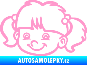 Samolepka Dítě v autě 035 levá holka hlavička světle růžová