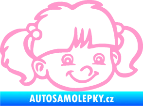 Samolepka Dítě v autě 035 pravá holka hlavička světle růžová