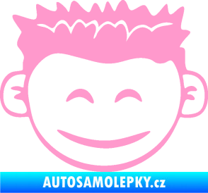 Samolepka Dítě v autě 048 levá kluk hlavička světle růžová