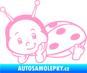 Samolepka Dítě v autě 063 levá beruška světle růžová