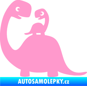 Samolepka Dítě v autě 105 levá dinosaurus světle růžová