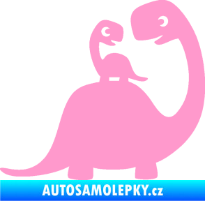 Samolepka Dítě v autě 105 pravá dinosaurus světle růžová