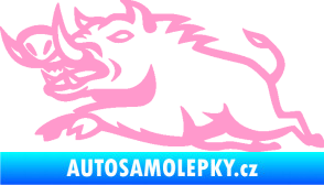 Samolepka Divoké prase 004 levá světle růžová