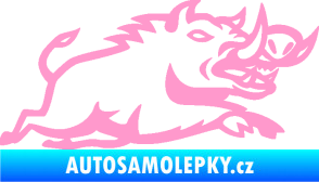 Samolepka Divoké prase 004 pravá světle růžová