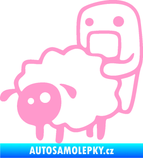Samolepka Domo 005 levá love sheep světle růžová