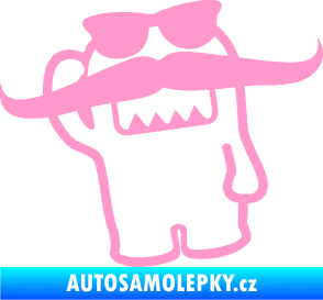 Samolepka Domo 016 levá s knírem světle růžová