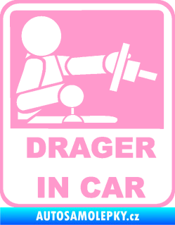 Samolepka Drager in car 001 světle růžová