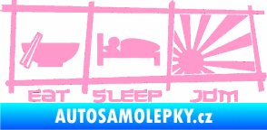Samolepka Eat sleep JDM světle růžová