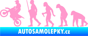 Samolepka Evoluce 002 motokros levá světle růžová