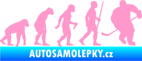 Samolepka Evoluce 003 hokej pravá světle růžová
