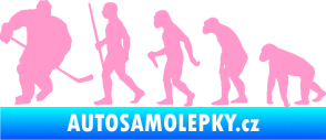 Samolepka Evoluce 003 hokej levá světle růžová