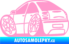 Samolepka Fiat Bravo karikatura levá světle růžová