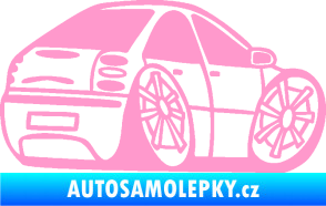 Samolepka Fiat Bravo karikatura pravá světle růžová