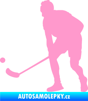 Samolepka Florbal 002 levá světle růžová